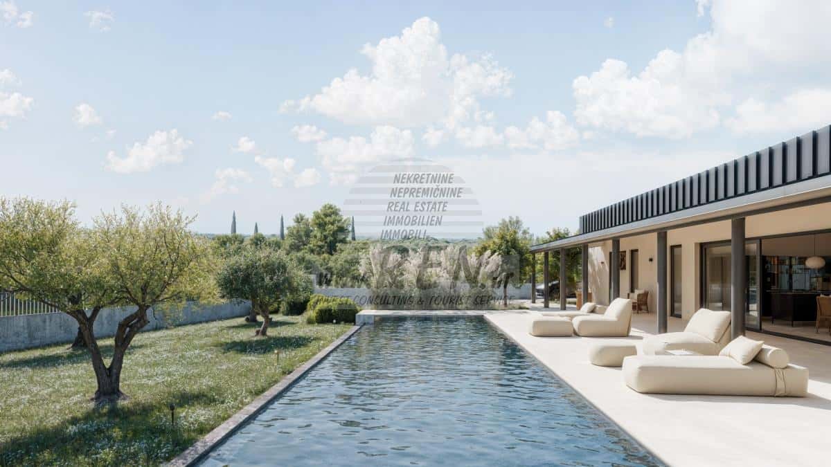Außergewöhnliches, modernes, ebenerdiges Haus mit großem Swimmingpool
