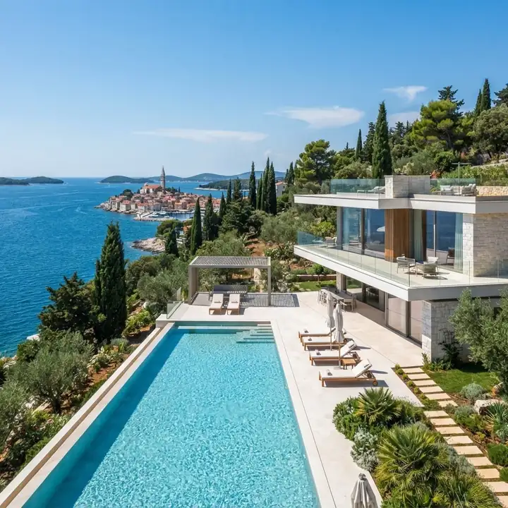 Luxusvilla mit Pool und Meerblick in Rovinj